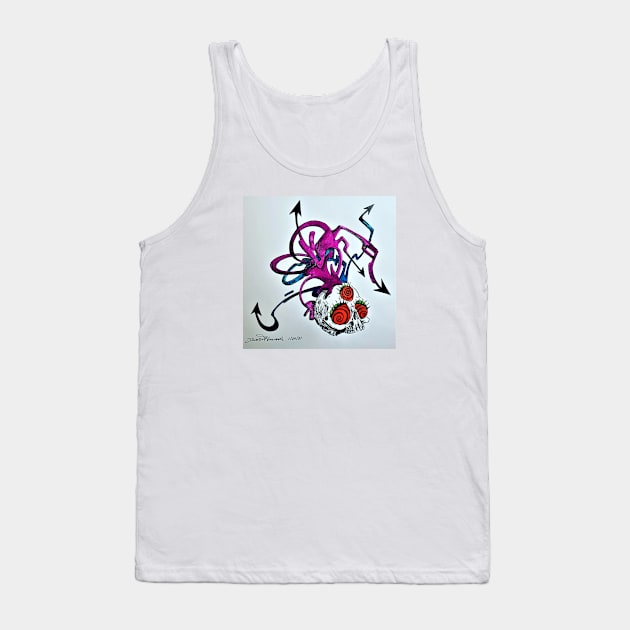 Mesmer-Eyelash 3rd Eye Skull Tank Top by Octo30